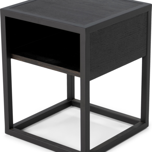 Natbord sengebord Spinder Design Diva 50Ã40Ã40 cm sort lakeret stål og egetræ